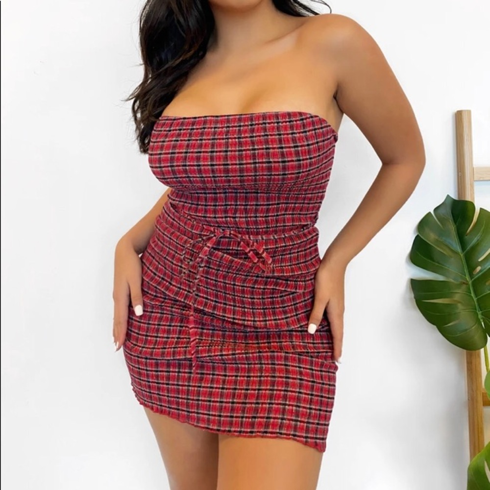 Smocked red dress